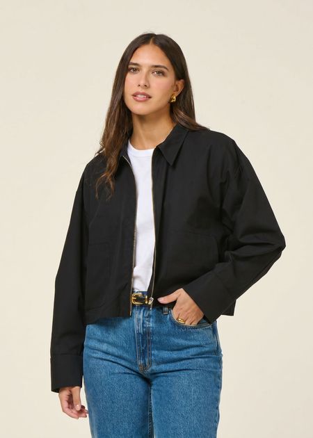 Veste en coton bio | noir "papilio - black" - Jan'n June