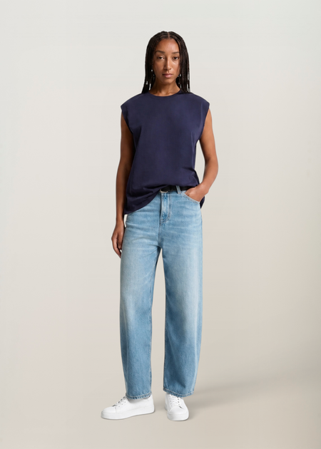 Jean ballon en coton bio et tencel | denim clair "leila - luiz super light" - Kings of Indigo