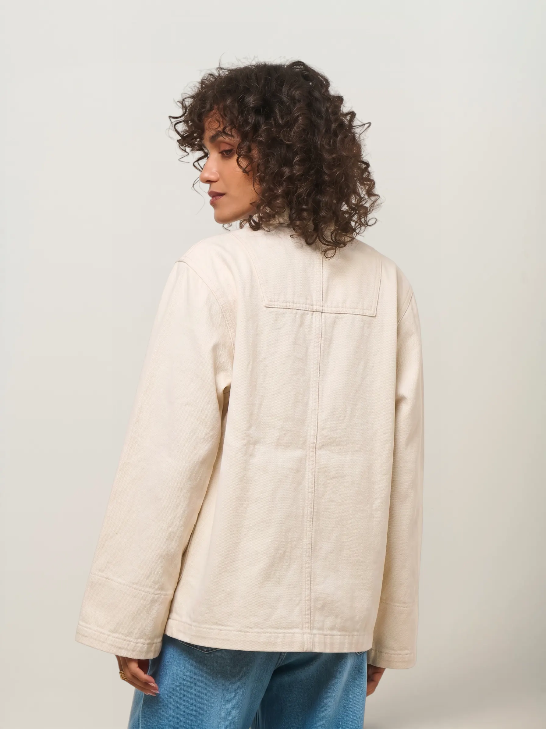 Veste denim en coton bio | ivory "ada workwear jacket ivory", Nudie Jeans, photo 2