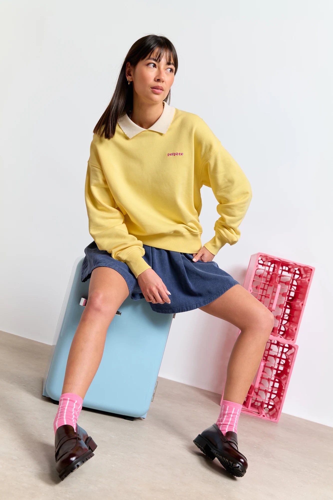 Sweatshirt aus Bio-Baumwolle | gelb "Geri pop-corn", Perpète, Foto 3
