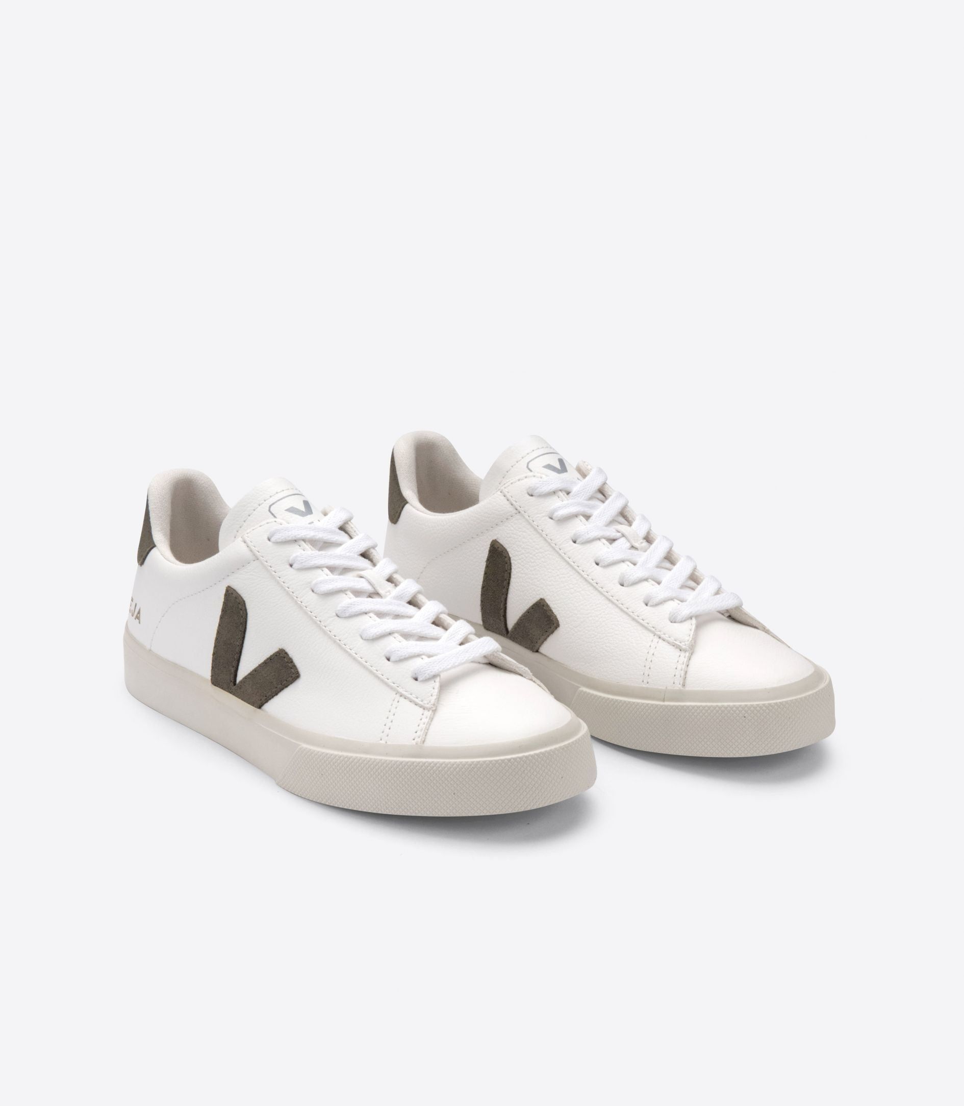 Baskets en cuir certifié | blanc et kaki "campo chromefree leather extra white kaki", Veja, photo 2