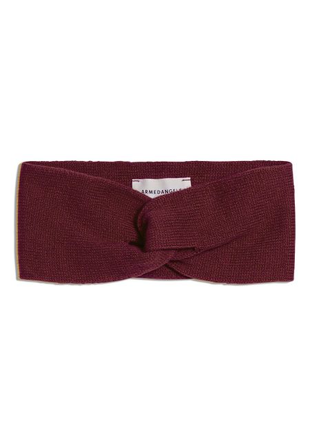 Bandeau bordeaux en coton bio et laine - maritaa