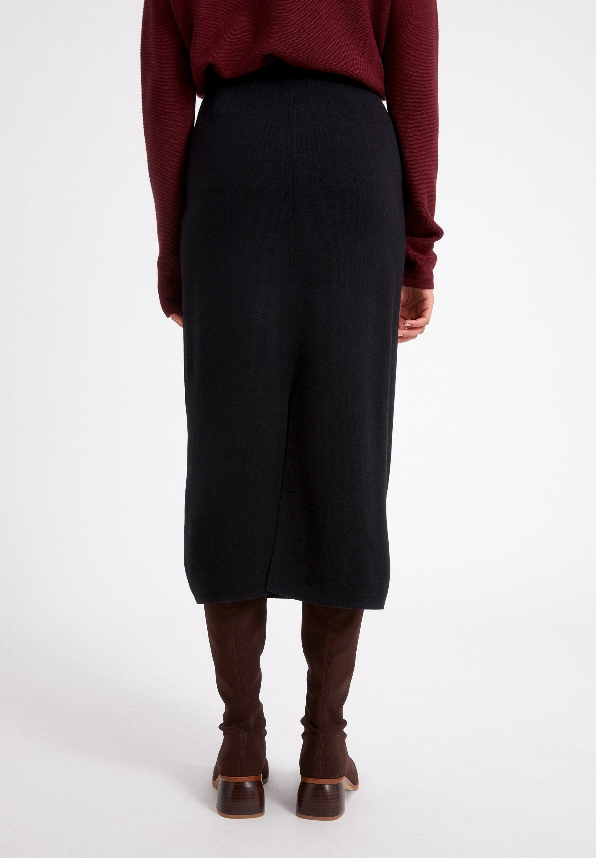 Jupe mi-longue noire en tencel et coton bio - milanaa black, Armedangels, photo 3