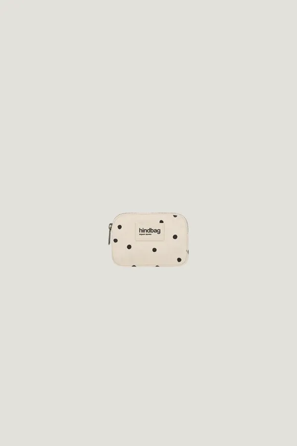 Porte-monnaie en coton bio | pois écru "lili pois écru" - pois ecru, Hindbag