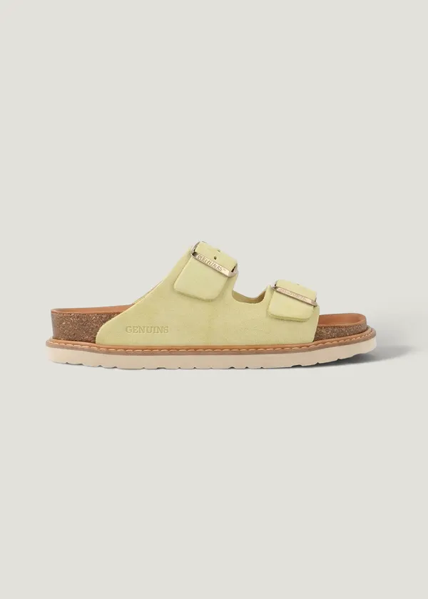 Sandales en cuir suède certifié | jaune "hawaii velour butter", Genuins