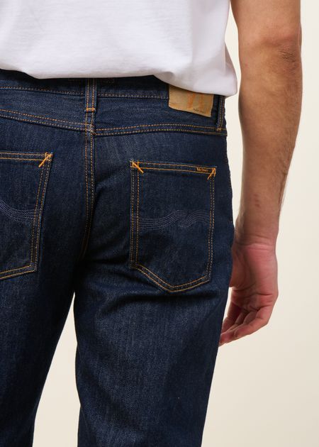 Jean droit large en coton bio  brut "rad rufus blue one wash" - Nudie Jeans