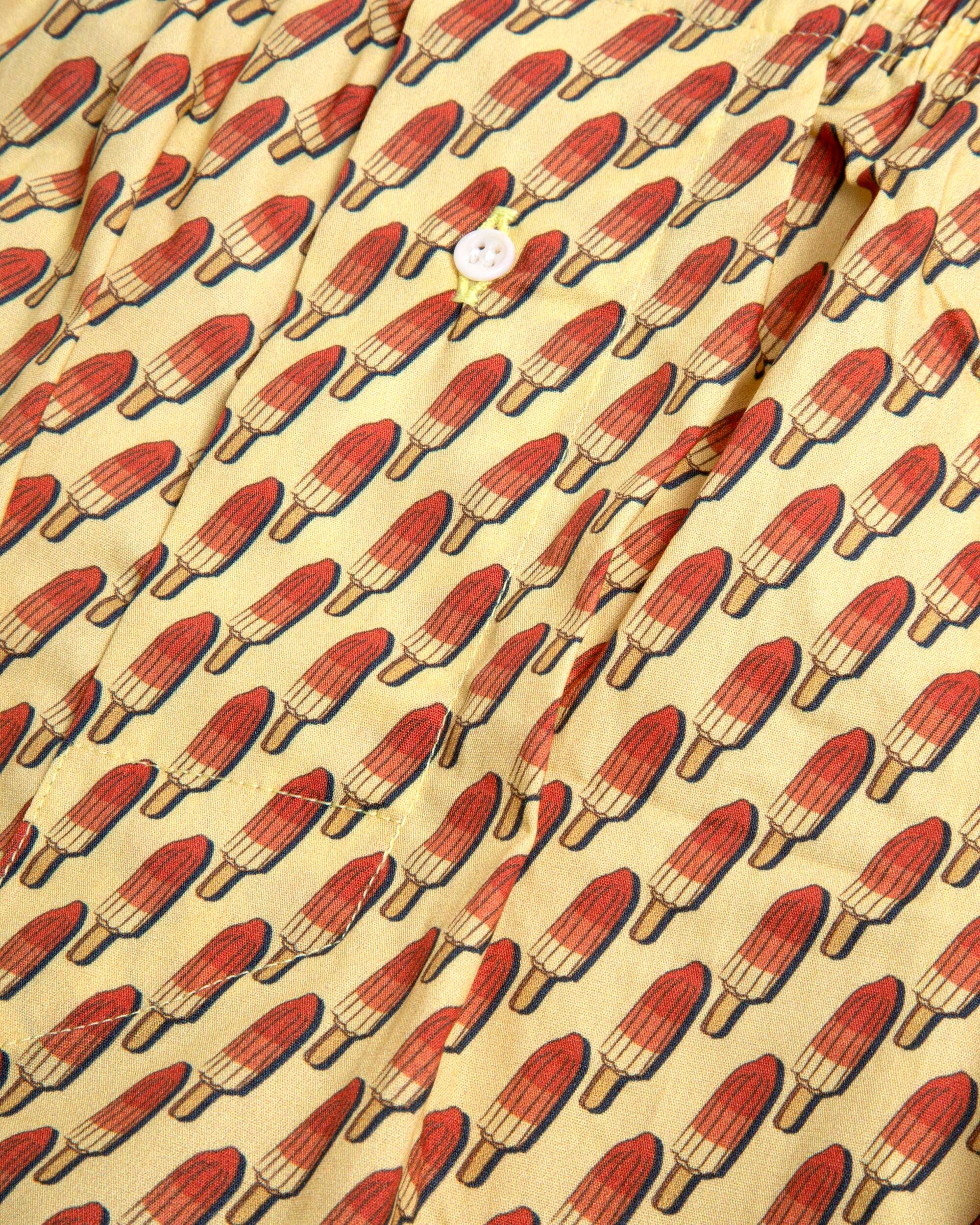 Caleçon jaune à motifs en viscose ecovero - gelati yellow, Brava Fabrics, photo 2