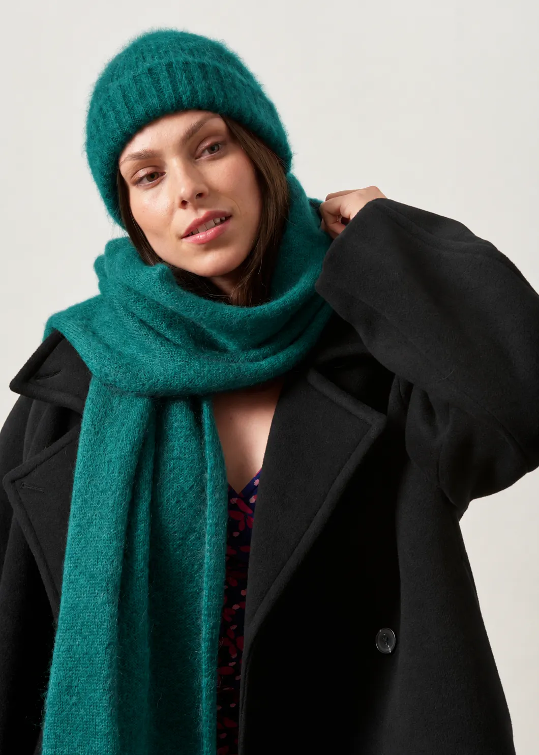 Écharpe en mohair certifiée | vert émeraude "Éléanore", WeDressFair, photo 2