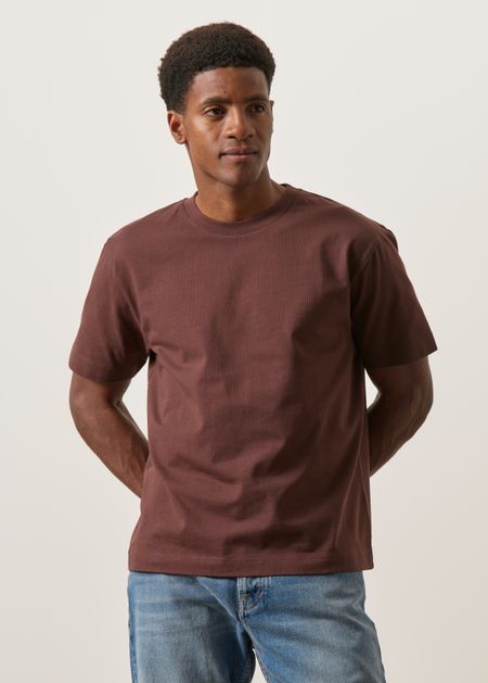 T-shirt oversize en coton bio | chocolat