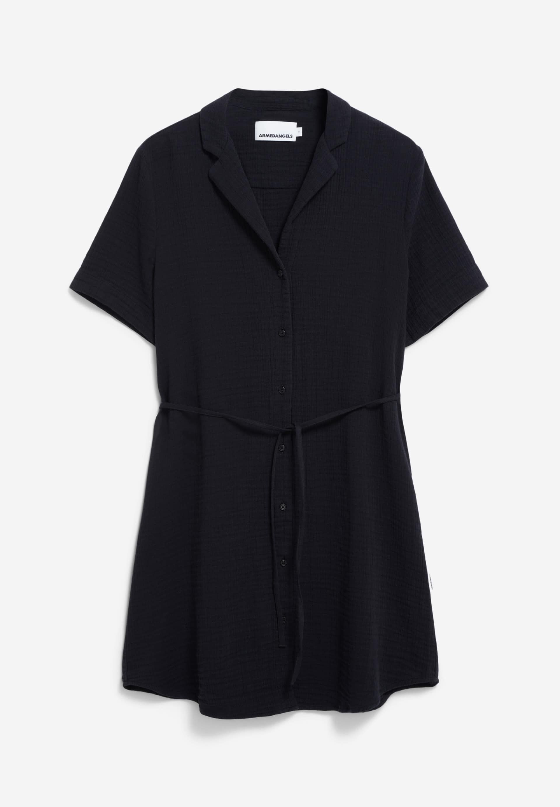 Robe en gaze de coton bio | noir "mabelaa musselin - black", Armedangels, photo 4