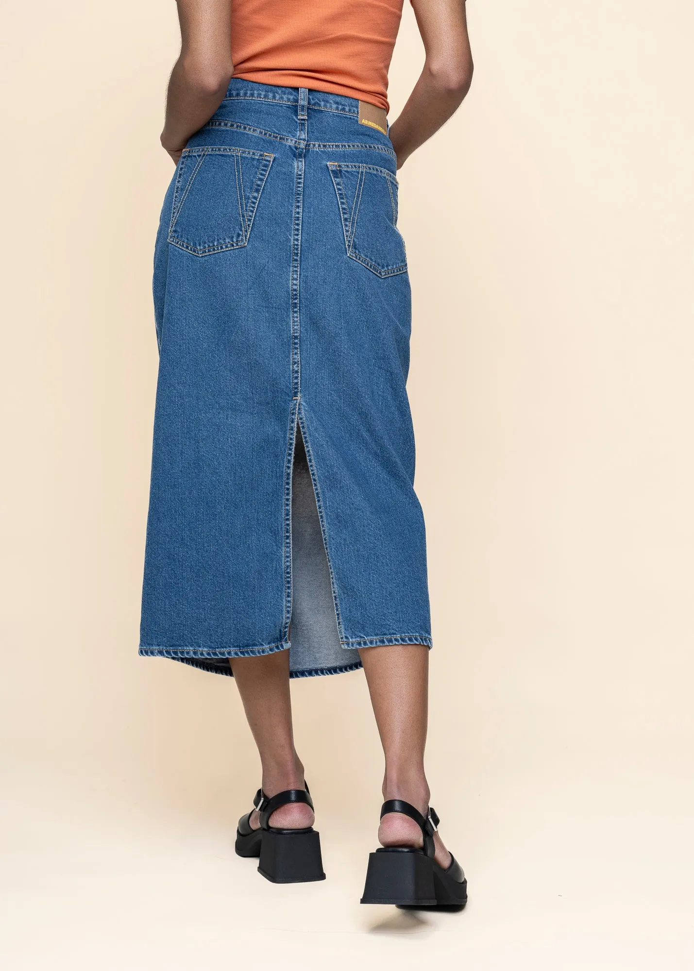 Jupe longue jean en coton bio | bleu "kaalyke - daydream", Armedangels, photo 2