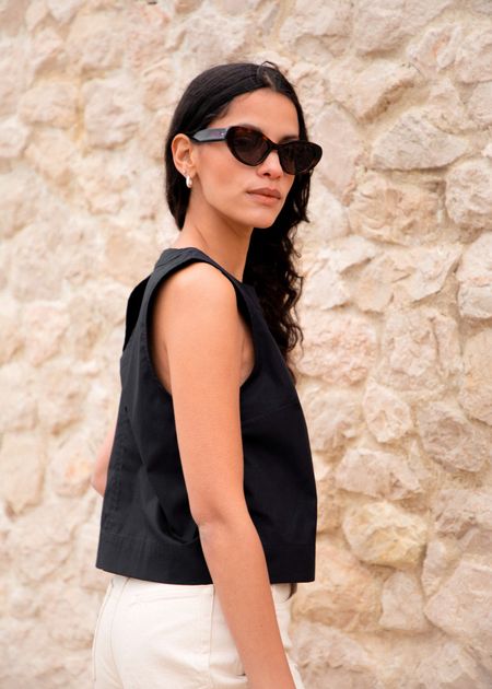 Top maya noir en coton bio, Bonjour Demain, photo 3