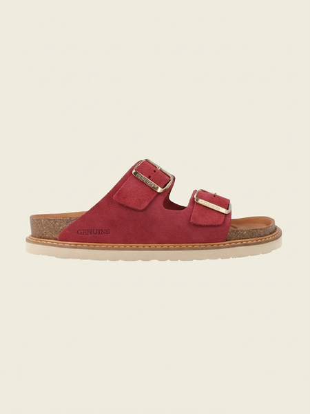 Sandales roses en cuir certifié - rose "hawaii velour cirera"