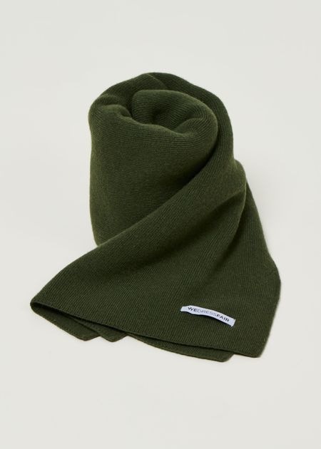 Écharpe en laine mérinos recyclée | olive