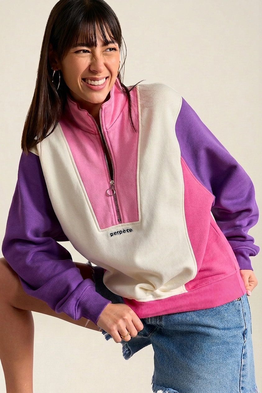 Sweat en coton bio | rose "Emma" femme - Perpète
