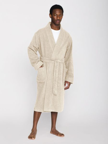 Peignoir en coton bio | beige "bathrobe buttercream"