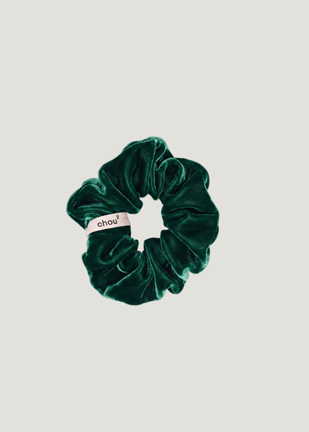 Chouchou en velours upcyclé | vert "chouchou en velours vert émeraude - grand" - Chou²