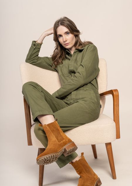 Combinaison en coton bio | verte "cotton twill boiler suit green", Brava Fabrics, photo 3