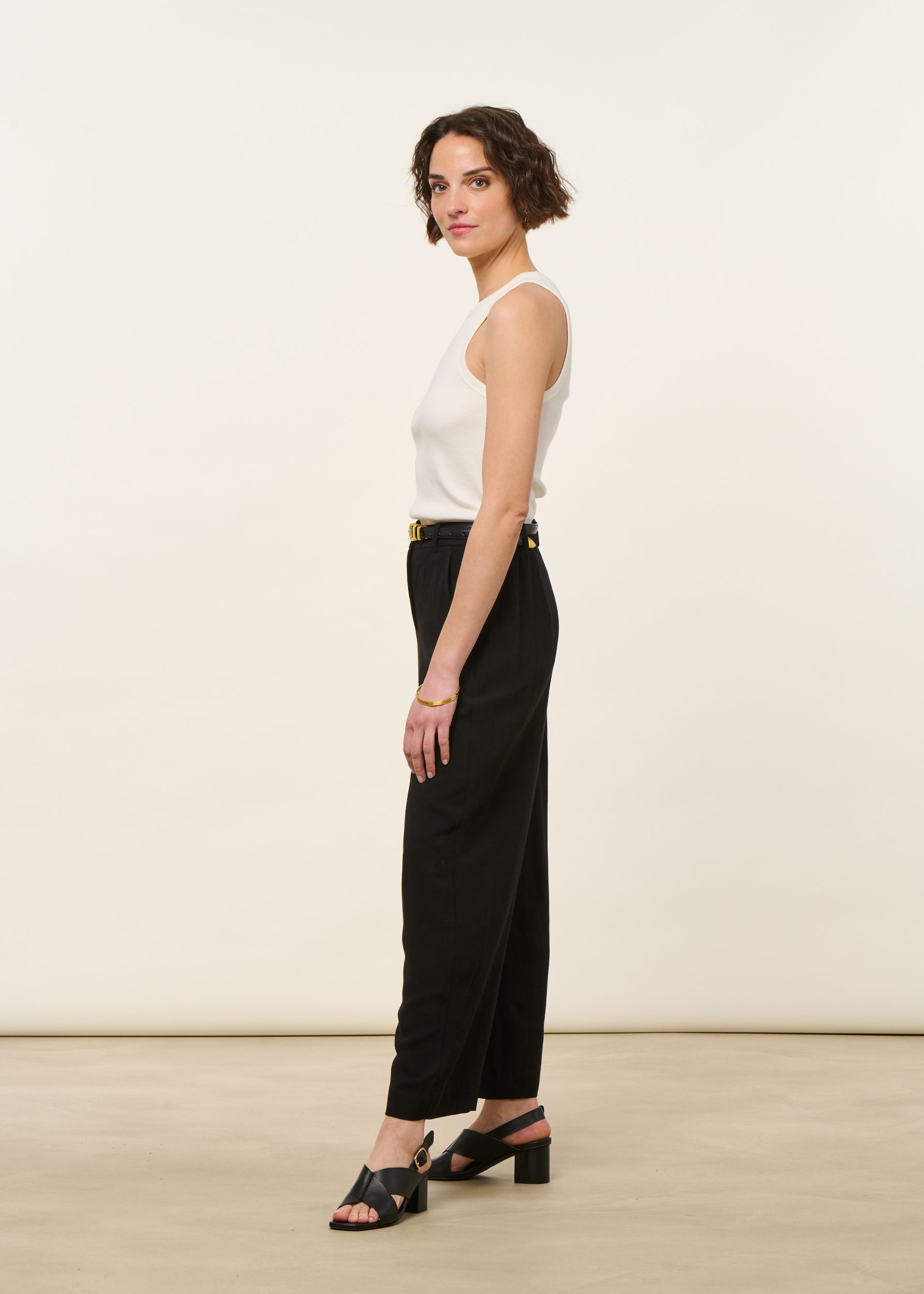 Pantalon ample en ecovero et lin | noir "caarunus lino - black", Armedangels, photo 6