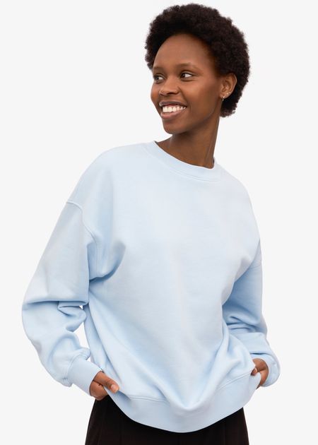 Sweat oversize en coton bio | bleu "polar blue"