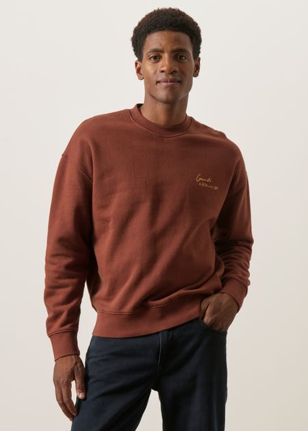 Sweat imprimé droit col rond en coton bio, Bask in the Sun