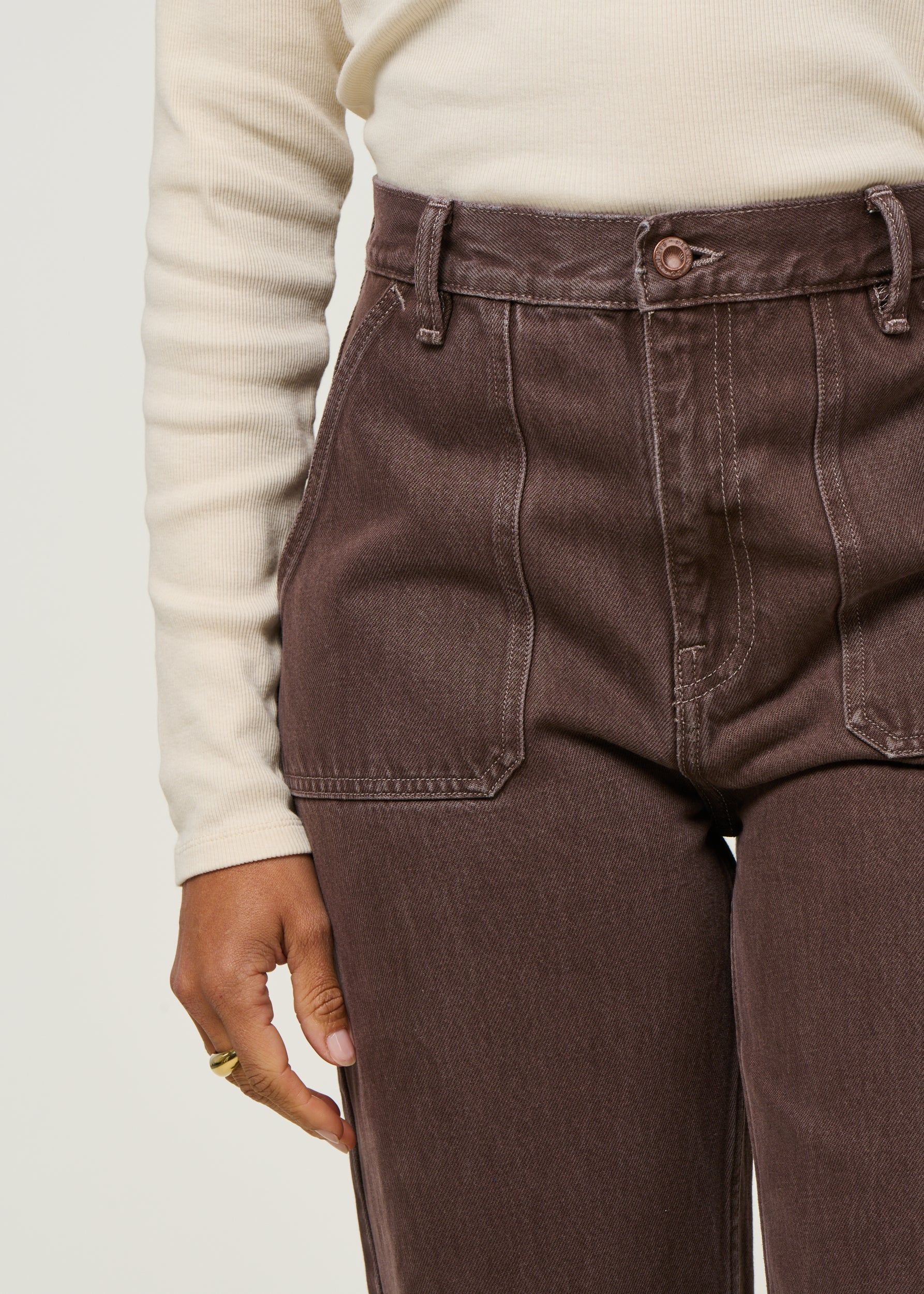 Weite gerade Jeans aus Bio-Baumwolle | Braun "asta workwear pants", Nudie Jeans, Foto 2