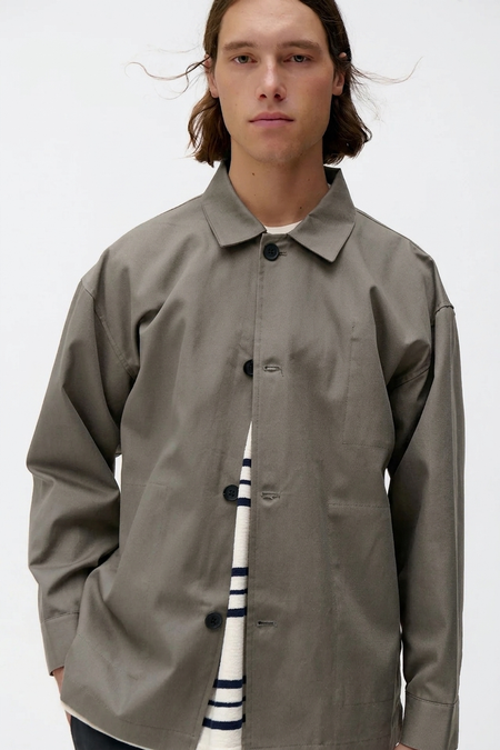 Veste style workwear en coton bio | oversized work jacket wr - olive