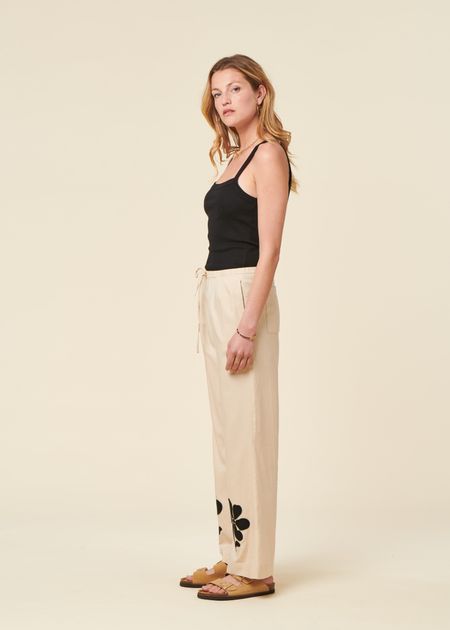 Fließende Hose aus Bio-Baumwolle | Ecru "marygold brigitte pants", Thinking Mu, Foto 3
