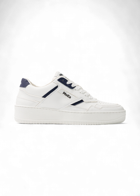 Baskets vegan en matière végétale | bleu "gen 1 mushroom white & navy" - Moea