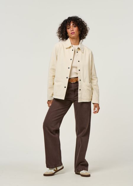 Cordjacke aus Bio-Baumwolle | Ecru "corduroy overshirt - egret", Knowledge Cotton Apparel, Foto 6