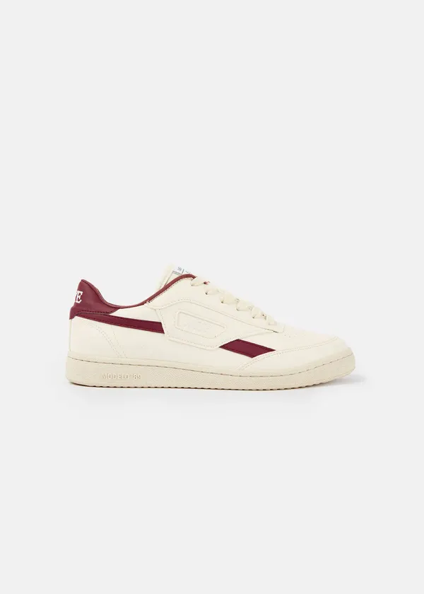 Baskets vegan | blanc et bordeaux "Basket en recyclé - modelo '89 icon garnet", SAYE