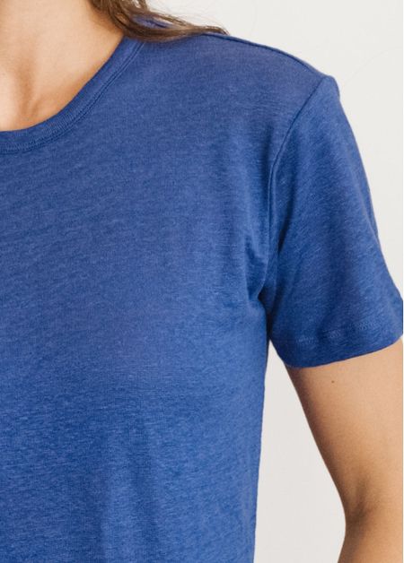 T-shirt lin upcyclé | bleu cobalt - WeDressFair