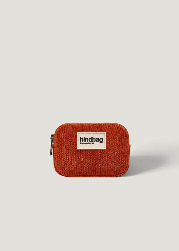 Porte-monnaie en coton biologique | rouge "lili velours brique", Hindbag