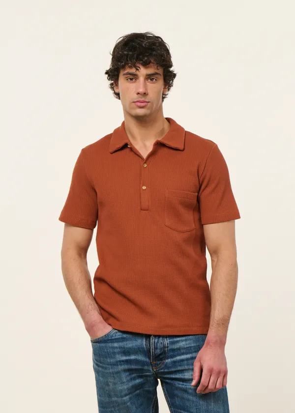 Polo en coton bio piqué | rouille "Canning - coconut shell", Twothirds