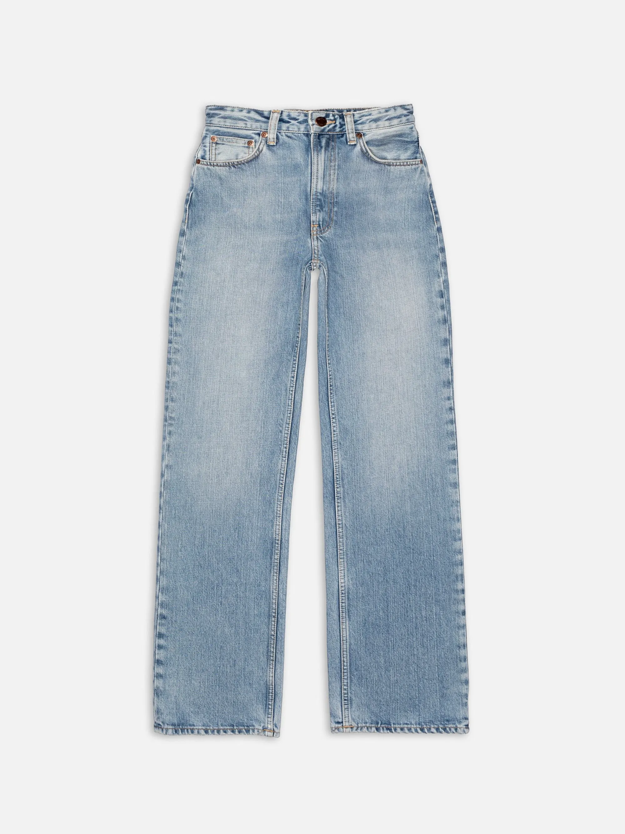 Jean droit large en coton biologique | bleu "clean eileen streaky vintage", Nudie Jeans, photo 4