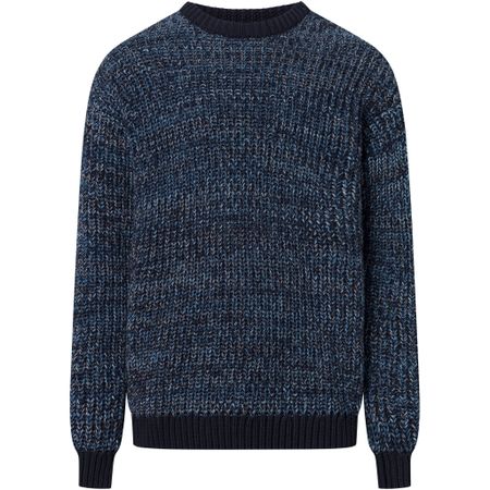 Pull en maille de coton bio | mélange de bleu "multicolored crew neck blue aop", Knowledge Cotton Apparel, photo 6