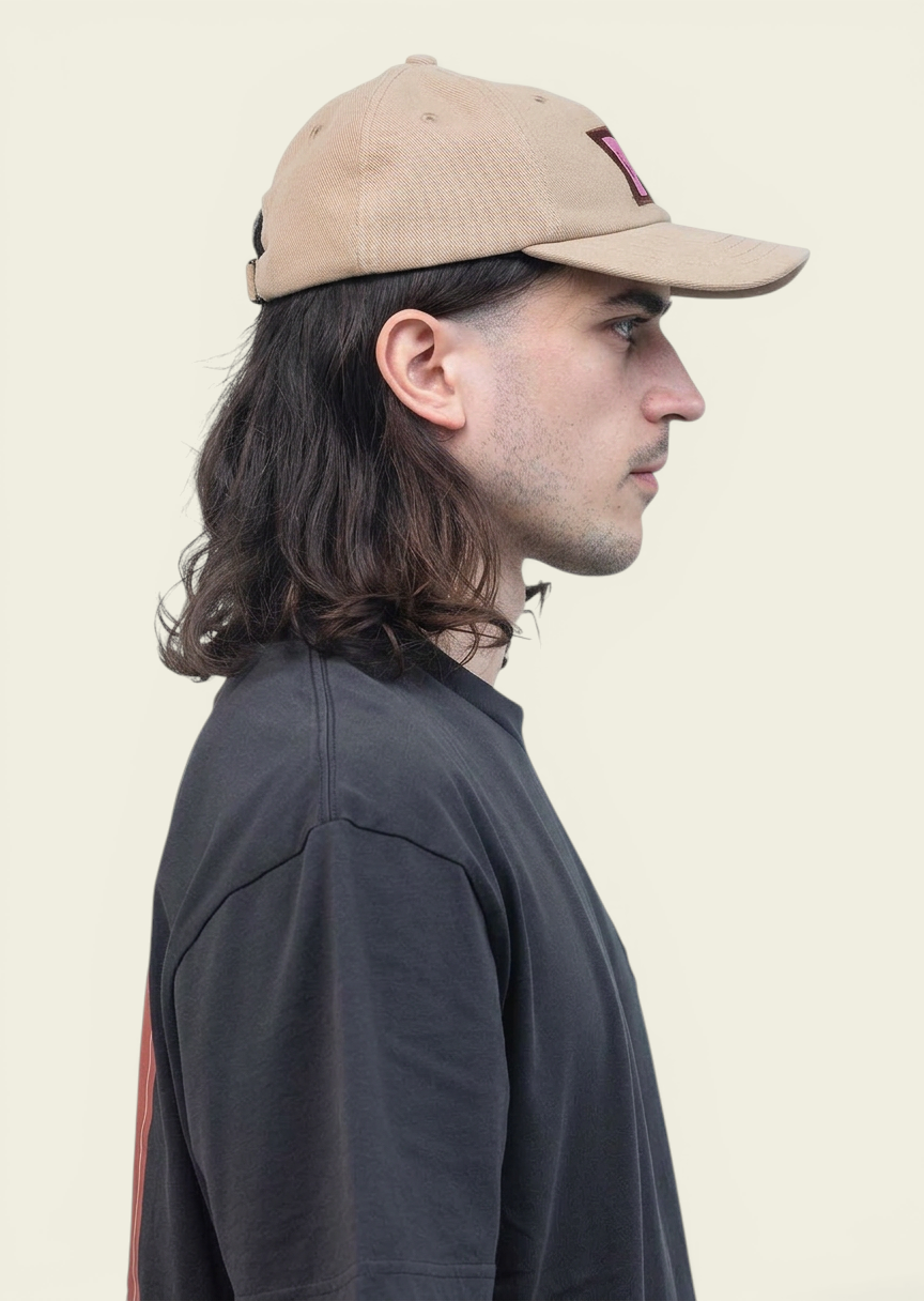 Casquette brodée en coton bio | beige "six panel kiss", Olow, photo 4