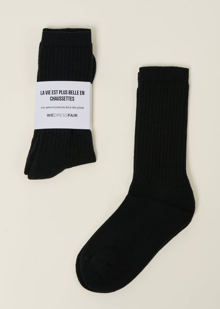 Pack de 3 paires de chaussettes en coton bio | noir - WeDressFair