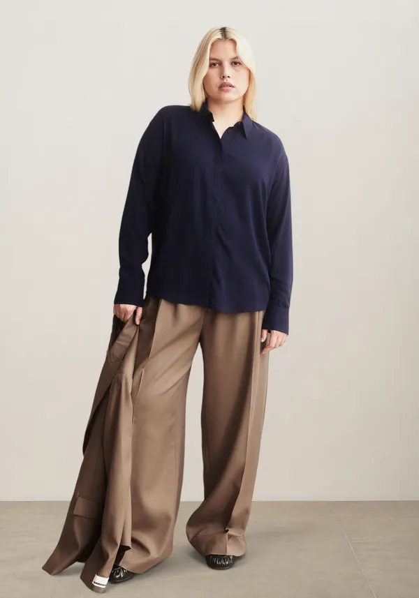 Blouse en viscose ecovero | bleu "larisaana longsleeve blouse - tinted navy", Armedangels