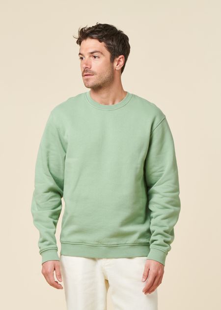 Sweat oversize en coton bio | vert sauge