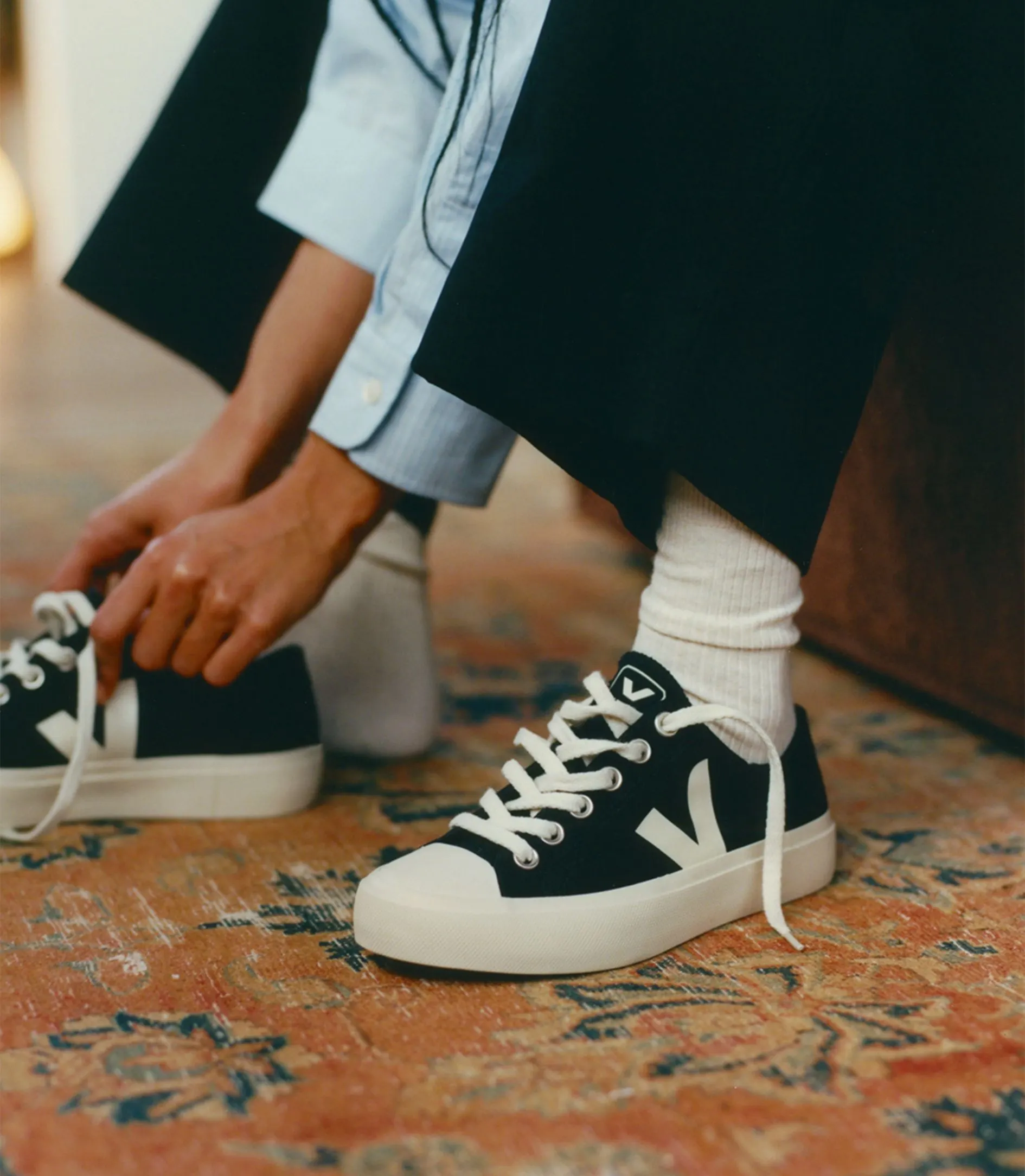Baskets basses en coton bio | noir "wata ii low canvas black pierre", Veja, photo 2