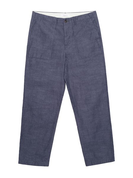 Pantalon léger ample en coton bio | bleu denim "flint wide slub yarn pants night sky", Knowledge Cotton Apparel, photo 5