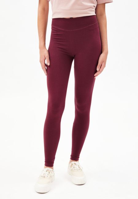 Legging rouge en coton bio - faribaa ruby red