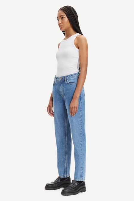 Jean droit en tencel, coton bio et recyclé | bleu clair "marianne jeans mid blue", Samsoe Samsoe, photo 4