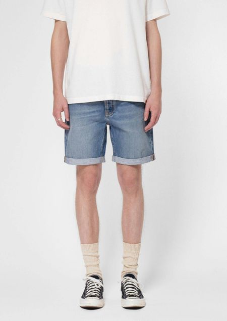 Shorts en denim de coton bio | bleu délavé "josh denim shorts blue haze"