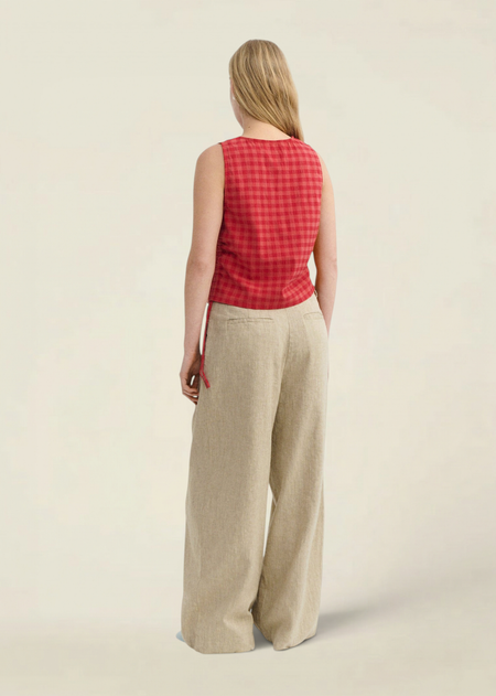 Seersucker-Top aus Bio-Baumwolle | Rot "red checks seersucker florence top", Thinking Mu, Foto 3