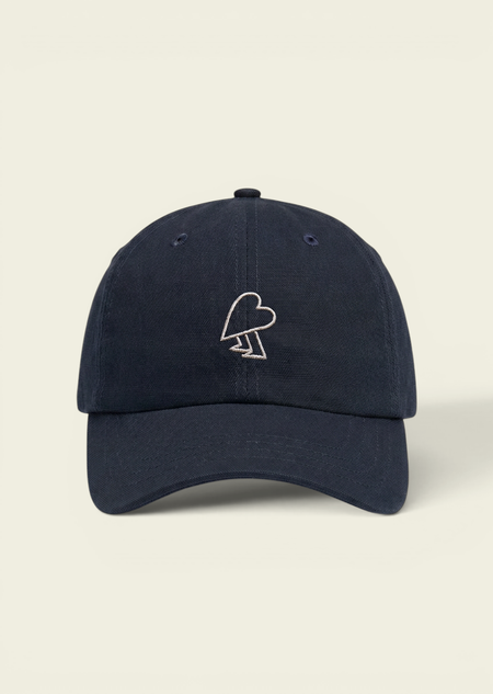 Casquette brodée en coton bio | bleu "midnight heart cap - midnight"