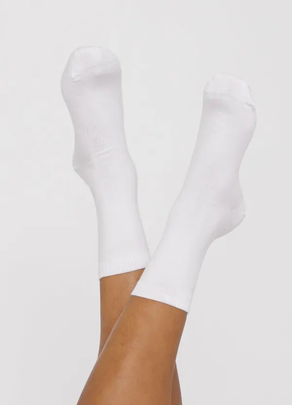 Pack 2 paires de chaussettes hautes en coton bio | blanc "white", Organic Basics