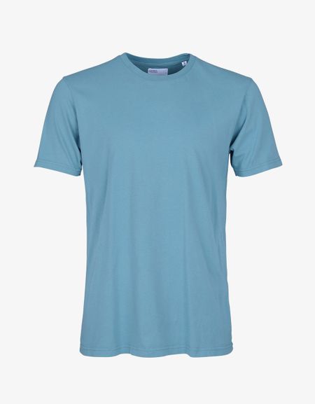 T-shirt bleu en coton bio - stone blue