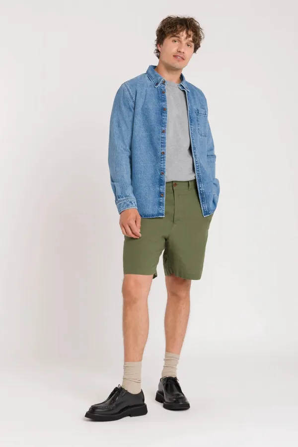 Short en lin | vert "reagan four leaf clover", Kings of Indigo